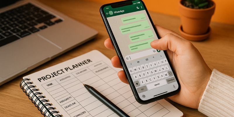 Manage small business projects using WhatsApp for streamlined team communication and task tracking